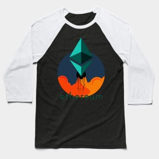 Rocket to The Moon : Ethereum Edition Baseball T-Shirt